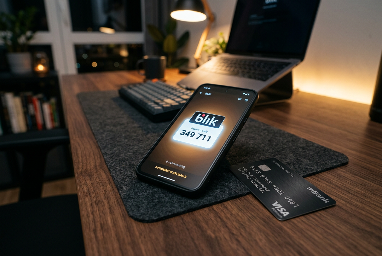 A professional comparison of a mobile phone and a bank card on a desk.