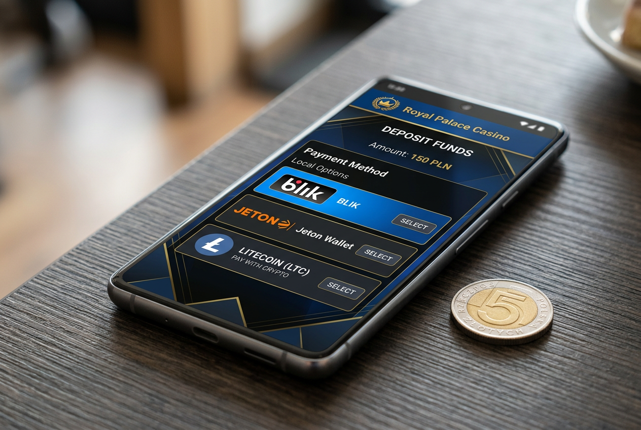Various digital payment icons like BLIK and crypto on a smartphone screen